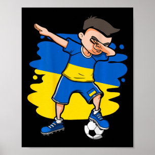 Dabbing Fußball Junge Ukraine Trikot Ukrainischer  Poster
