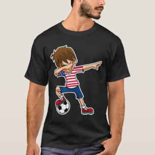 Dabbing Fußball Junge USA-Shirt Vereinigte Staaten T-Shirt