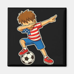 Dabbing Fußball Junge USA Vereinigte Staaten Junge Magnet