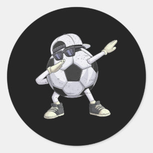 Dabbing Fußball Ll T-Shirt Lustige Jungen Männer F Runder Aufkleber