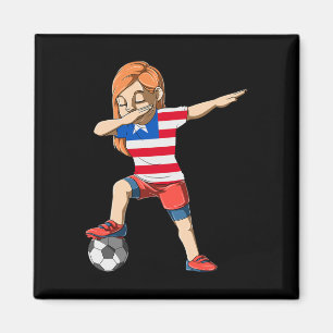 Dabbing Fußball Mädchen Liberia Trikot Liberianisc Magnet