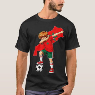 Dabbing Fußball Marokko Trikot Junge Marokkaner Ju T-Shirt