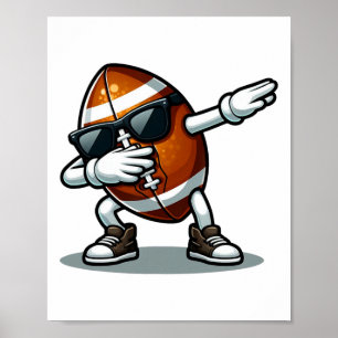 Dabbing Fußball-Shirt Vintage Retro-Bekleidung Uni Poster