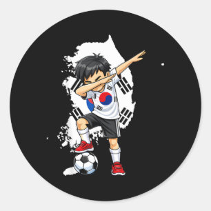 Dabbing Fußball südkoreanisches Jersey Boy Süden Runder Aufkleber
