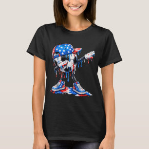 Dabbing Fußball tropfende Eiscreme Amerikanische F T-Shirt