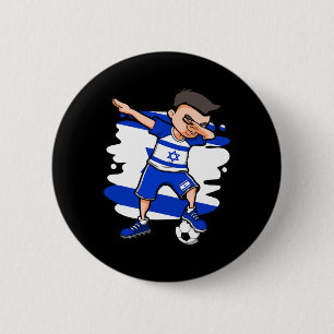 Dabbing Fußballjunge - Israel Trikot israelischer Button