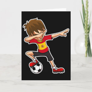 Dabbing Fußballjunge Spanien Trikot, spanische Kin Karte