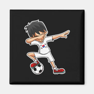 Dabbing Fußballjunge Südkorea Trikot, Koreanische  Magnet