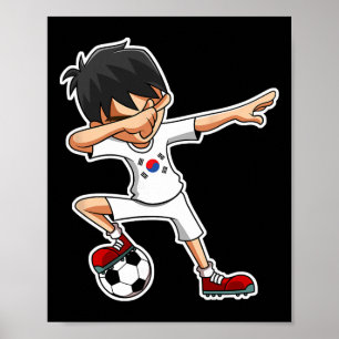 Dabbing Fußballjunge Südkorea Trikot, Koreanische Poster
