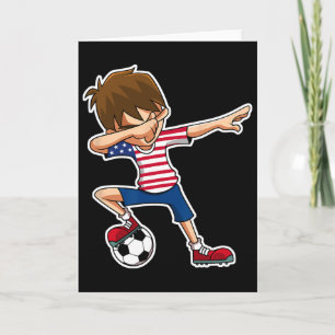 Dabbing Fußballjunge USA-Shirt Vereinigte Staaten Karte