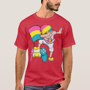 Dabbing Gamer LGBT-Q Videospiel Controller Pansexu T-Shirt
