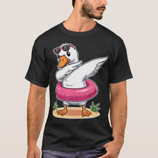 Dabbing-Gans Lustige Ente Sommer Strand Pool T-Shirt