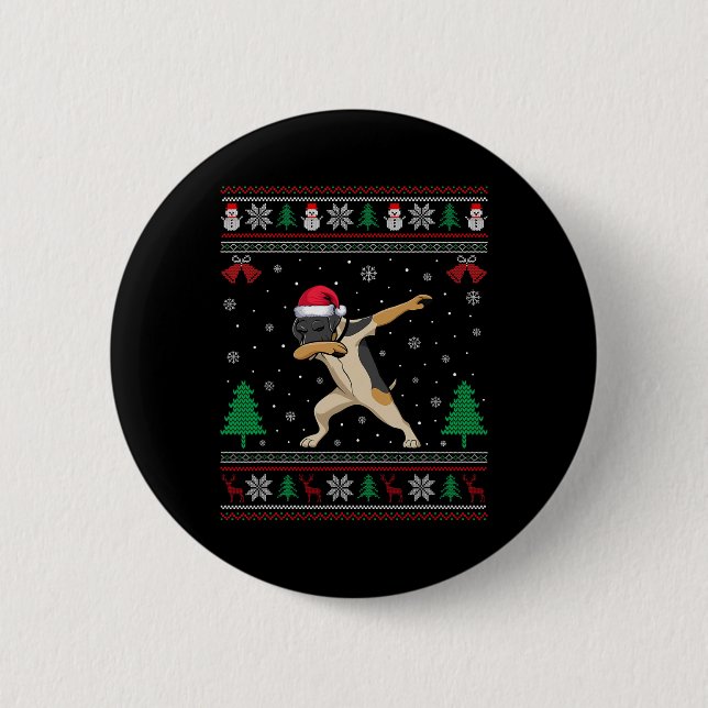 Dabbing German Kurzhaar Weihnachtsmannmütze C Button (Vorderseite)