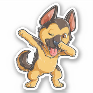 Dabbing German Shepherd Dog Lover Boys Kid Aufkleber
