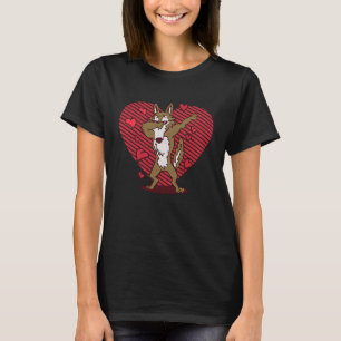 Dabbing German Shepherd Heart Valentinstag Liebe T-Shirt