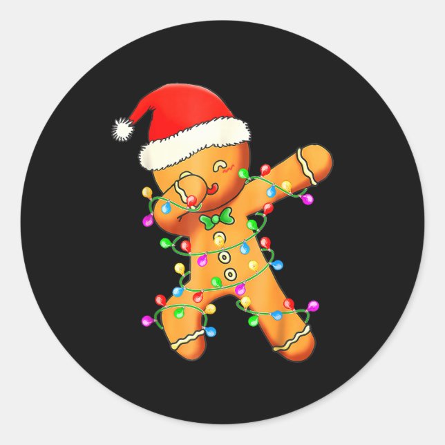 Dabbing Gingerbread Christmas  Runder Aufkleber (Vorderseite)