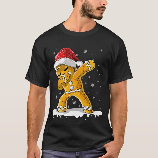Dabbing Gingerbread Man Dab Christmas Biscuit T-Shirt (Vorderseite)