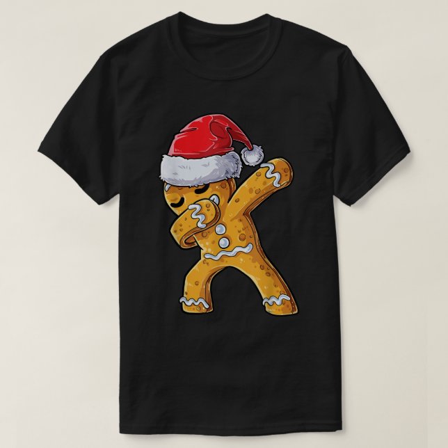 Dabbing Gingerbread Man Funny Christmas Design T-Shirt (Design vorne)