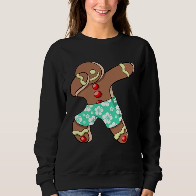 Dabbing Gingerbread Man Xmas Boy Christmas In July Sweatshirt (Vorderseite)