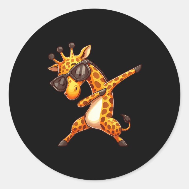Dabbing Giraffe  Runder Aufkleber (Vorderseite)