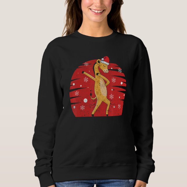 Dabbing Giraffe Santa Hat Christmas Zoo Animals Da Sweatshirt (Vorderseite)