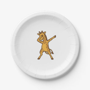 Dabbing-Giraffe Vintage-Engraving-T-Shirt-Design_1 Pappteller