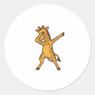 Dabbing-Giraffe Vintage-Engraving-T-Shirt-Design_1 Runder Aufkleber