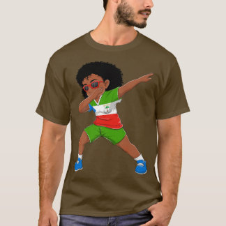 Dabbing Girl Equatorial Guinea Flag Kinder Dab Tan T-Shirt