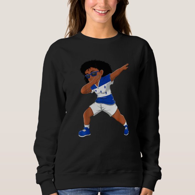 Dabbing Girl Hondurans Honduras Flag Kids Dab Danc Sweatshirt (Vorderseite)