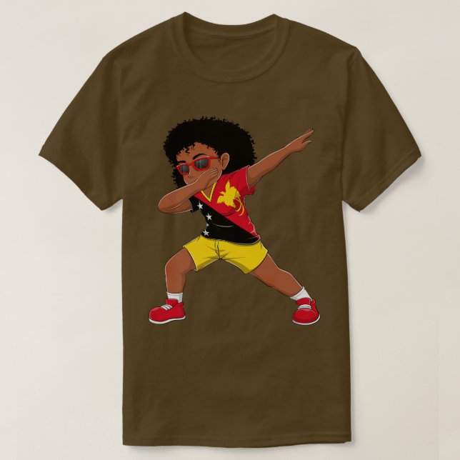 Dabbing Girl Papua Neue Guinea Flag Kinder ab Tab T-Shirt (Design vorne)