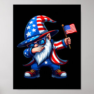 Dabbing Gnomes 4. Juli, Gedenktag Amerikaner Poster
