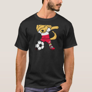 Dabbing Golden Retriever Poland Soccer Fans T-Shirt
