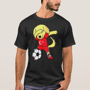 Dabbing Golden Retriever Truthahn Fußballfans Trik T-Shirt