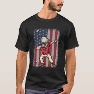 Dabbing Golf Player Amerikanische Flagge Golfer Go T-Shirt