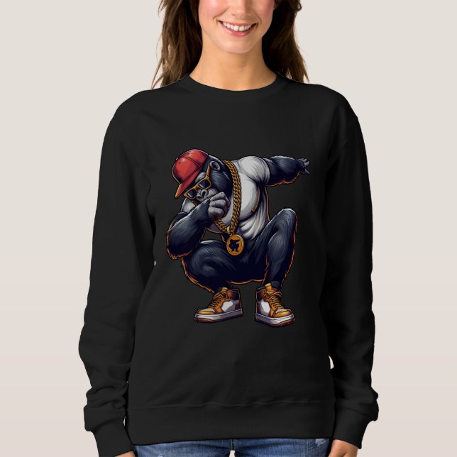 Dabbing Gorilla Fantastische Bergwelten im Val Pio Sweatshirt (Vorderseite)