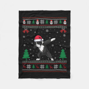 Dabbing Greater Swiss Mountain Dog Weihnachtsmannm Fleecedecke
