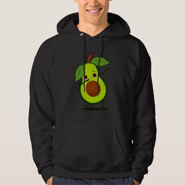 Dabbing Green Avocado Dab Funny Dancing Frucht Hoodie (Vorderseite)