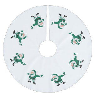 Dabbing Green Santa Claus Fun Holiday XMAS Spaß Polyester Weihnachtsbaumdecke