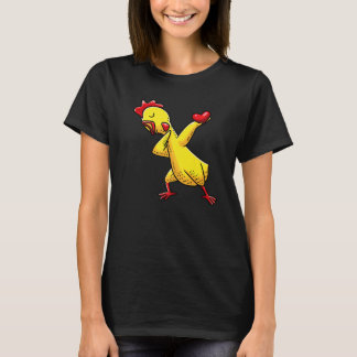 Dabbing-Gummihuhn mit Herz in der Hand T-Shirt
