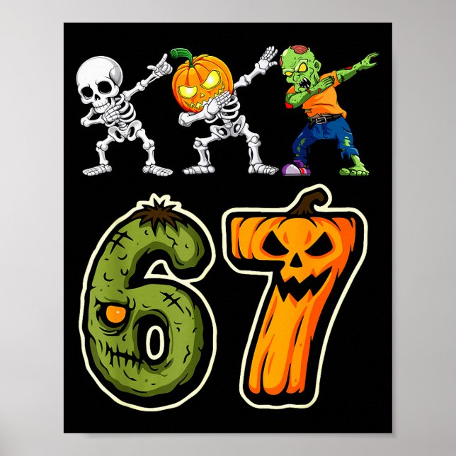 Dabbing Halloween Boys Six Seven 67 Meme Funny Kid Poster (Vorne)