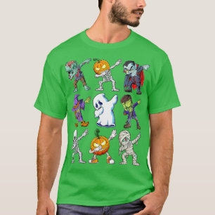 Dabbing Halloween Boys Skeleton Zombie Beängstigen T-Shirt