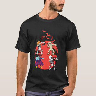 Dabbing Halloween Boys Skeleton Zombie Beängstigen T-Shirt