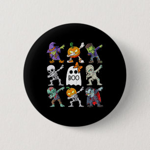 Dabbing Halloween Boys Skeleton Zombie Pumpkin Uni Button