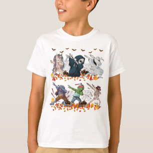 Dabbing Halloween Pumpkin Kostümskelett zombie T-Shirt