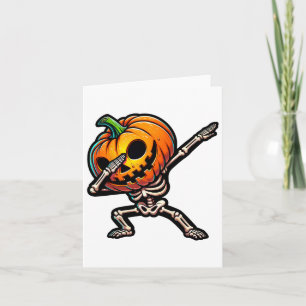 Dabbing Halloween-Skelett-Jungen Streich Behandle Karte