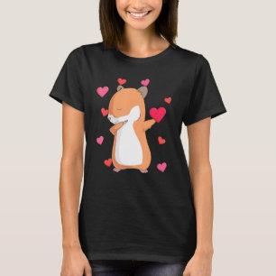 Dabbing Hamster Valentinstag Herztanz Pose Cu T-Shirt