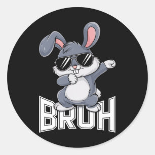 Dabbing-Hase-Ostern Bruh1 Runder Aufkleber