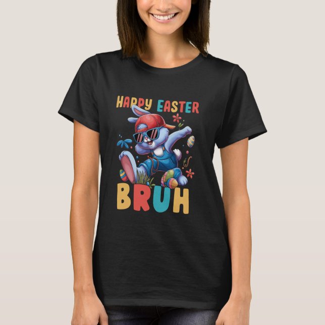 Dabbing Hase Ostern Bruh Meme Lustige Sprüche Teen T-Shirt (Vorderseite)