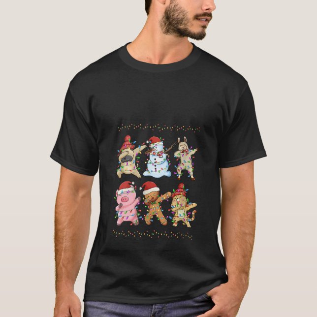 Dabbing Haustiere Weihnachten Weihnachten Weihnach T-Shirt (Vorderseite)