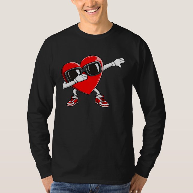 Dabbing Heart Boy Valentine Dab Love Valentines Da T-Shirt (Vorderseite)